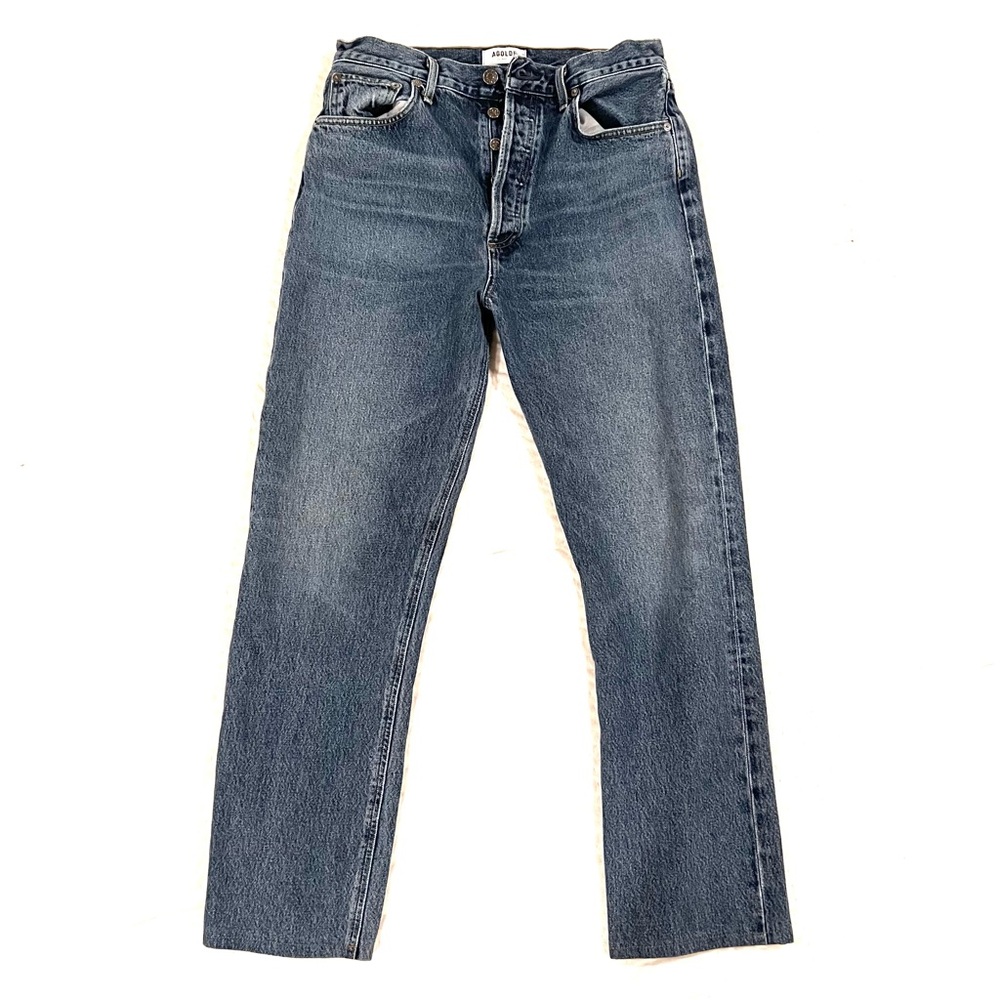 Agolde Blue Straight Ankle Jeans